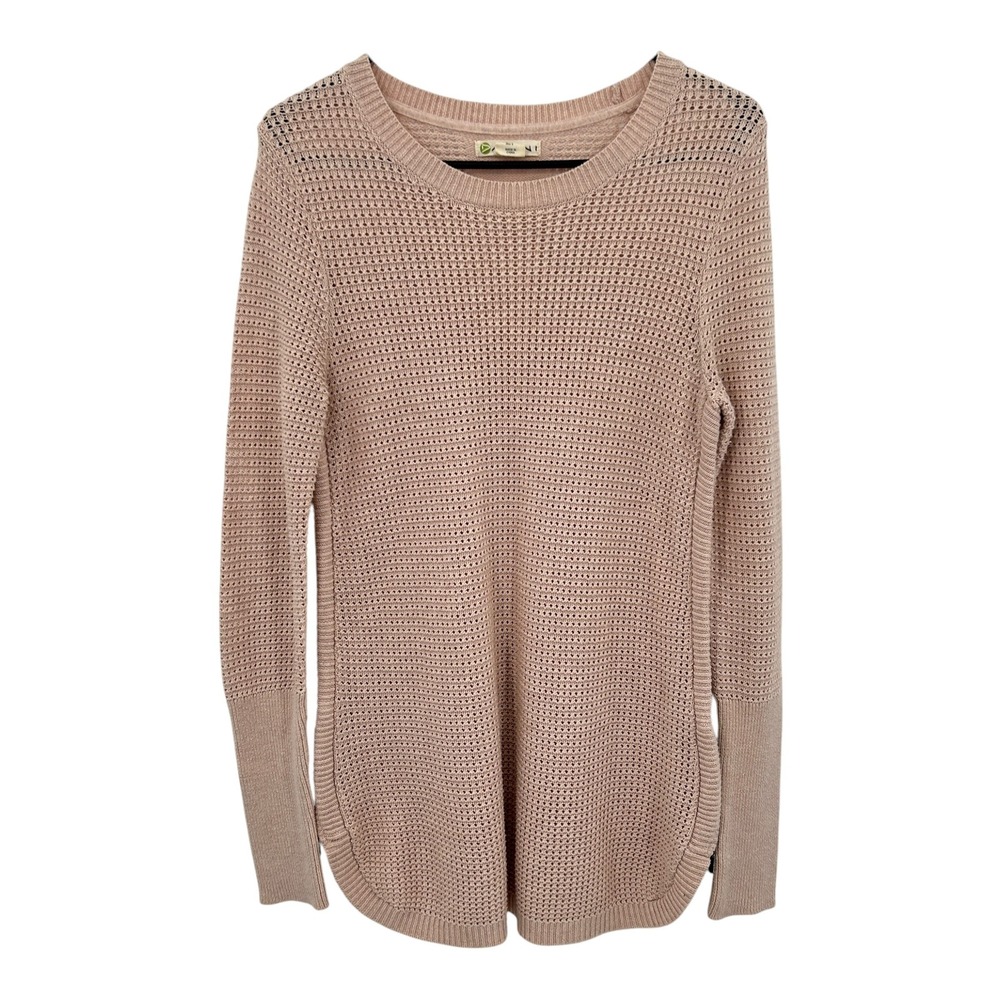 Dakini Open‎ Knit Sweater S Beige Lightweight Pullover Minimalist Coastal Layer